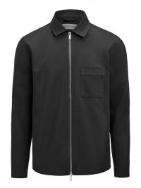 Herren Overshirt Schwarz mit Zwei-Wege-Reißverschluss